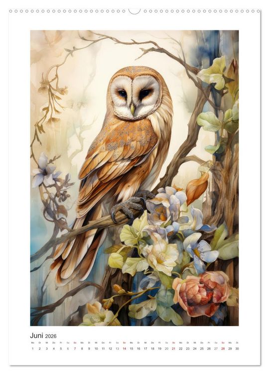 Produktbild: Eulenliebe (hochwertiger Premium Wandkalender 2026 DIN A2 hoch), Kunstdruck in Hochglanz