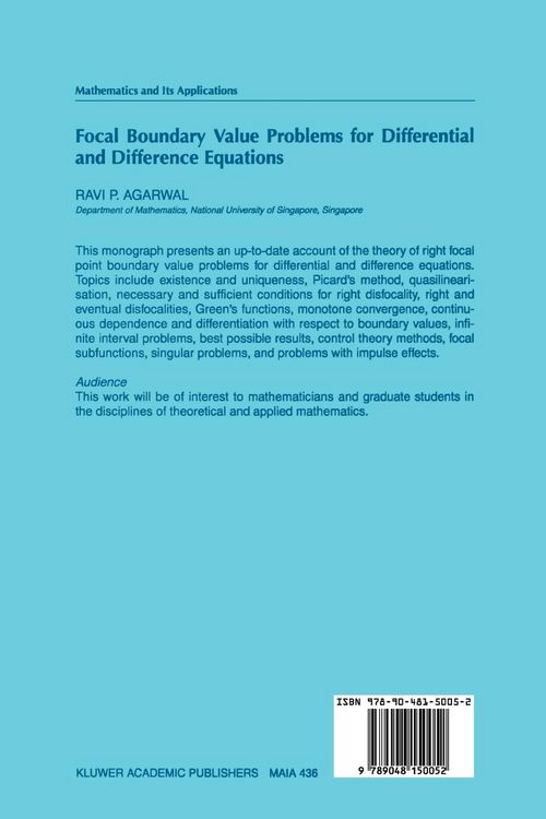 Produktbild: Focal Boundary Value Problems for Differential and Difference Equations