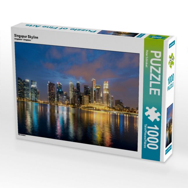 Produktbild: CALVENDO Puzzle Singapur Skyline | 1000 Teile Lege-Gr&ouml;&szlig;e 64x48cm Foto-Puzzle f&uuml;r gl&uuml;ckliche Stunden