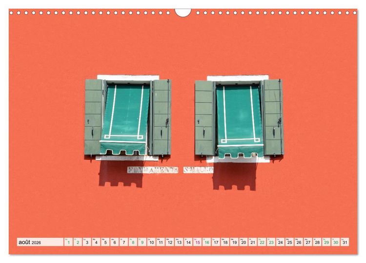 Produktbild: Burano et Minimalisme (Calendrier mural 2026 DIN A3 vertical), CALVENDO calendrier mensuel