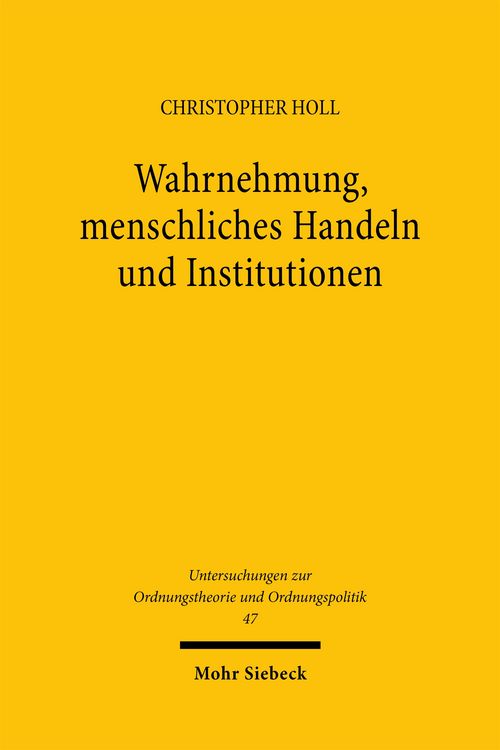 Produktbild: Wahrnehmung, menschliches Handeln und Institutionen