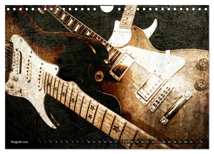 Produktbild: GITARREN Vintage Art (Wandkalender 2026 DIN A4 quer), CALVENDO Monatskalender