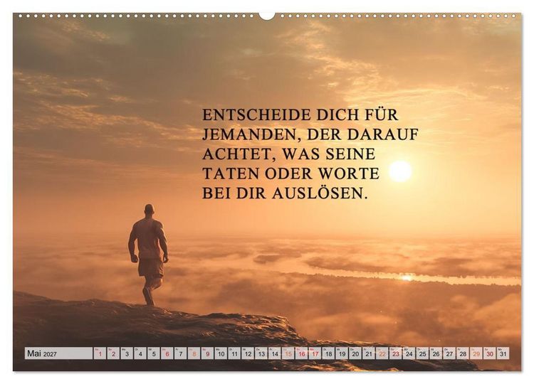 Produktbild: Weisheit und Motivation - Inspiration voller Sinn und St&auml;rke (Wandkalender 2027 DIN A2 quer), CALVENDO Monatskalender