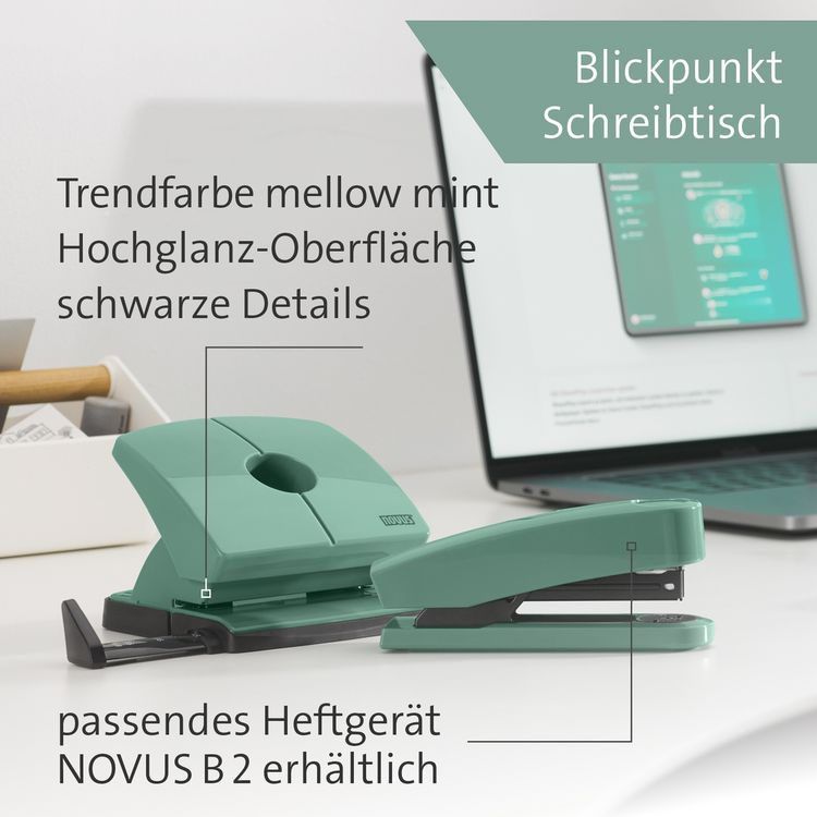 Produktbild: Novus Office 025-0653 B&uuml;rolocher B 220 Mint 20 Bl. (80 g/m&sup2;)