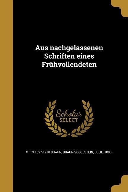 Produktbild: Aus nachgelassenen Schriften eines Fr&uuml;hvollendeten