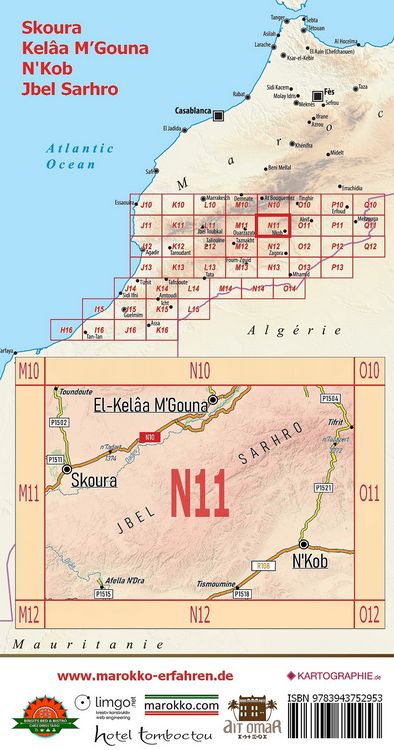 Produktbild: N11: Skoura - Kel&acirc;a M'Gouna - N'K 1:120.000
