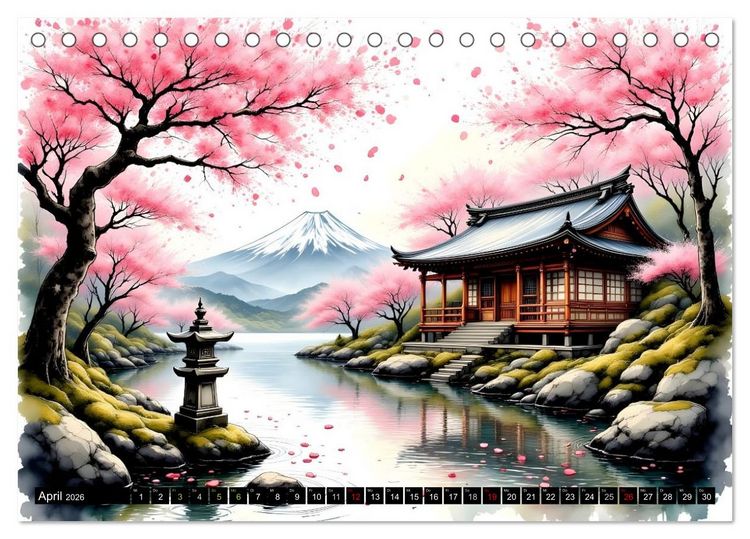 Produktbild: Japans Seele im Jahreslauf (Tischkalender 2026 DIN A5 quer), CALVENDO Monatskalender