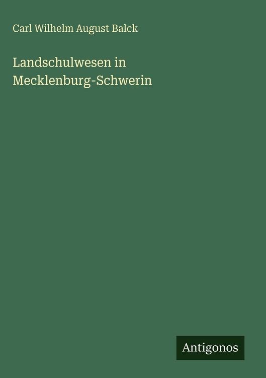 Produktbild: Landschulwesen in Mecklenburg-Schwerin