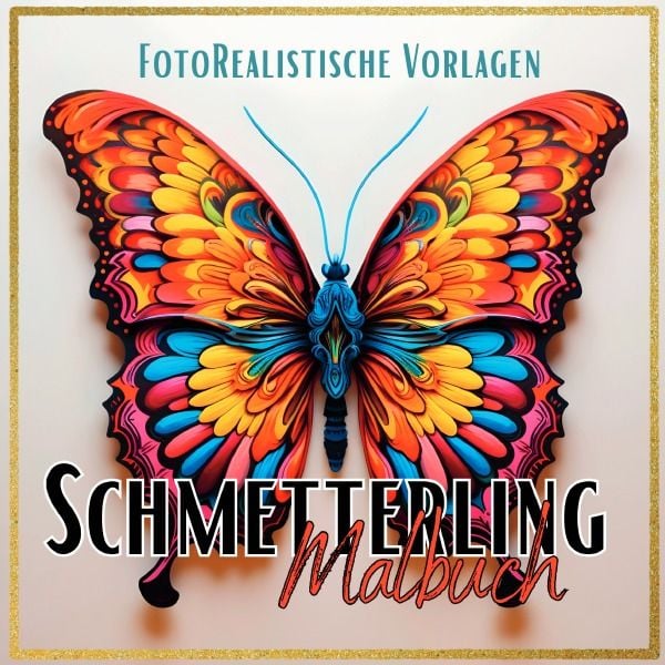 Produktbild: Black Midnight- Animals / Malbuch Schmetterling &bdquo;Fotorealistisch&ldquo;.
