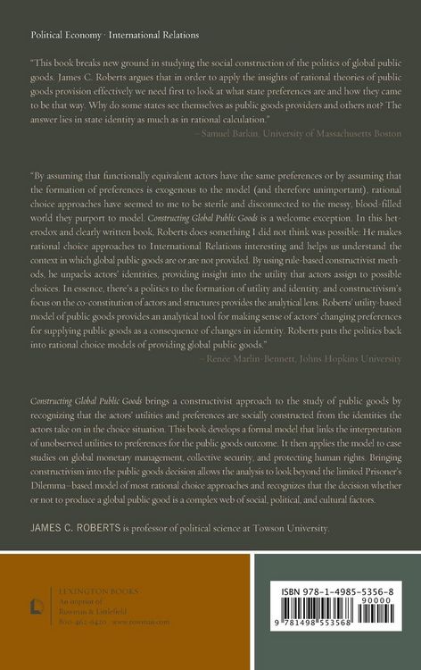 Produktbild: Constructing Global Public Goods