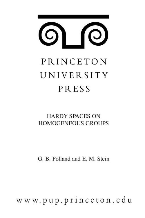 Produktbild: Hardy Spaces on Homogeneous Groups