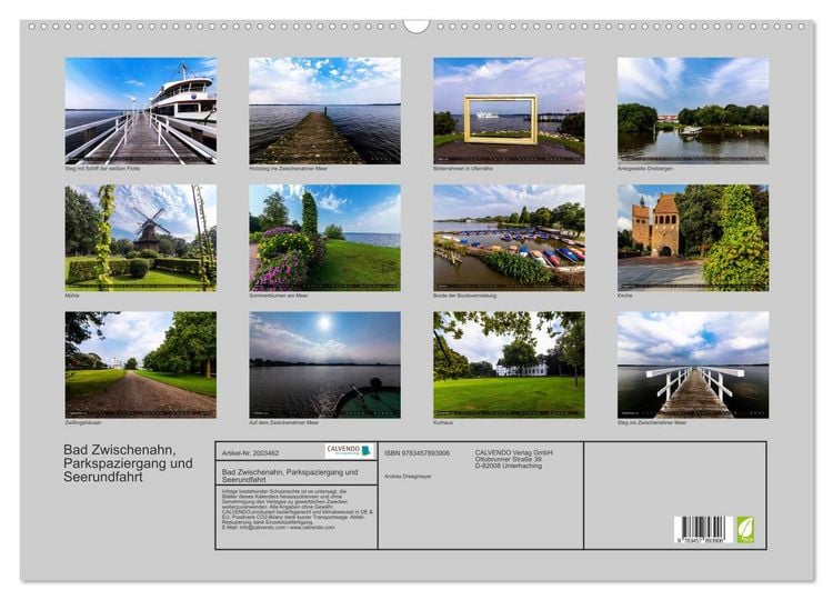Produktbild: Bad Zwischenahn, Parkspaziergang und Seerundfahrt (Wandkalender 2026 DIN A2 quer), CALVENDO Monatskalender