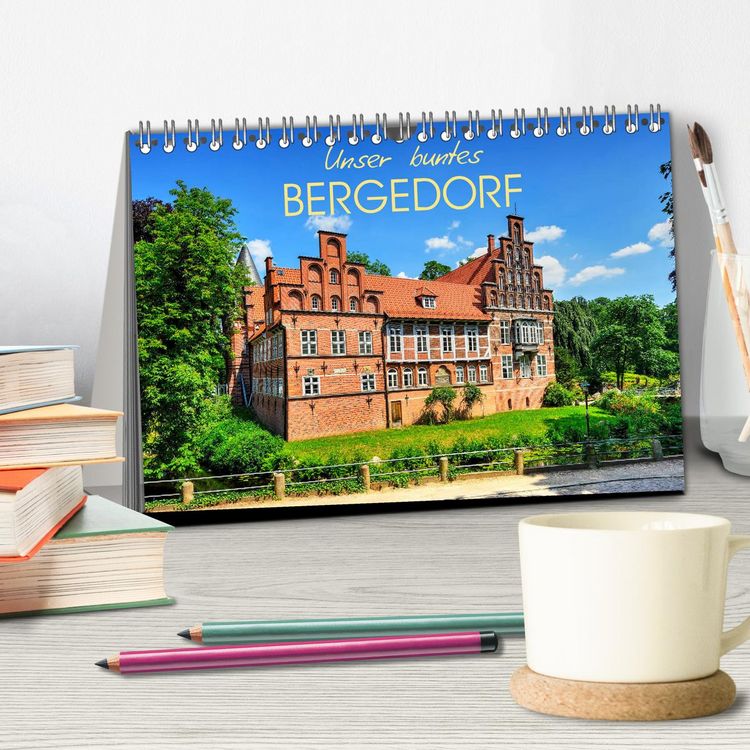 Produktbild: Unser buntes Bergedorf (Tischkalender 2026 DIN A5 quer), CALVENDO Monatskalender