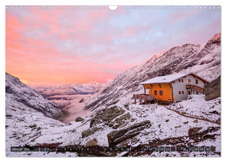 Produktbild: H&uuml;ttenzauber: Bergh&uuml;tten in den Alpen (Wandkalender 2026 DIN A3 quer), CALVENDO Monatskalender