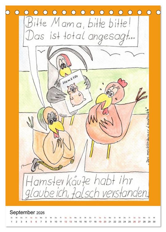 Produktbild: Das mecklenburger Landhuhn "Krisenh&uuml;hner" (Tischkalender 2026 DIN A5 hoch), CALVENDO Monatskalender