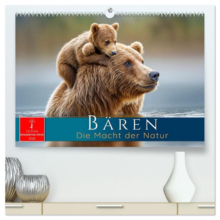 Produktbild: B&auml;ren - Die Macht der Natur (hochwertiger Premium Wandkalender 2026 DIN A2 quer), Kunstdruck in Hochglanz