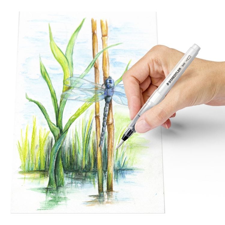 Produktbild: STAEDTLER Wasserpinsel rund fein, rund medium, rund gro&szlig;, Keilspitze, 4er Set