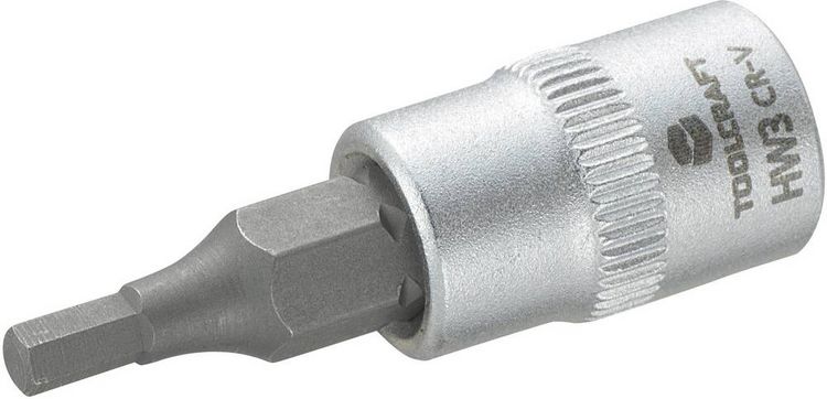 Produktbild: TOOLCRAFT 816068 Innen-Sechskant Steckschl&uuml;ssel-Bit-Einsatz 3mm 1/4\" (6.3 mm)