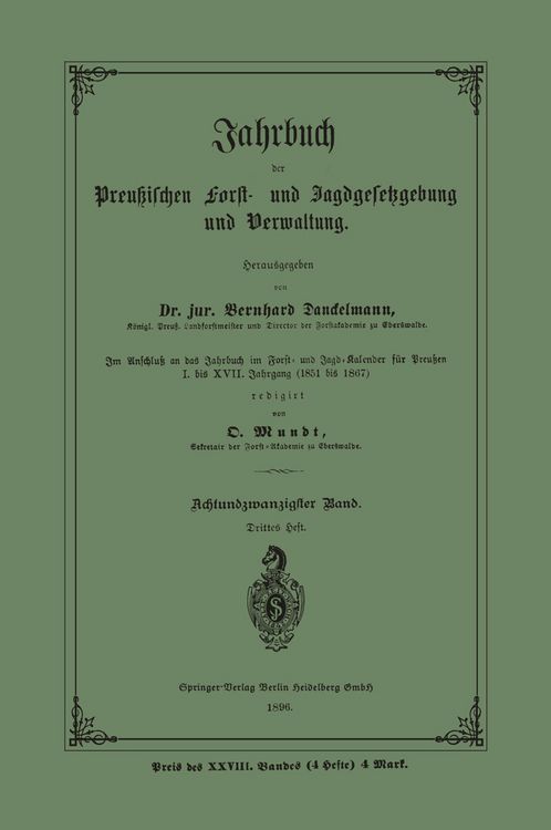 Produktbild: Jahrbuch der Preu&szlig;ischen Forst- und Jagdgesetzgebung und Verwaltung
