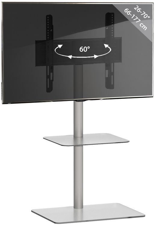 Produktbild: TV Standfu&szlig; Alu Glas Fernseh St&auml;nder Fu&szlig; Alani