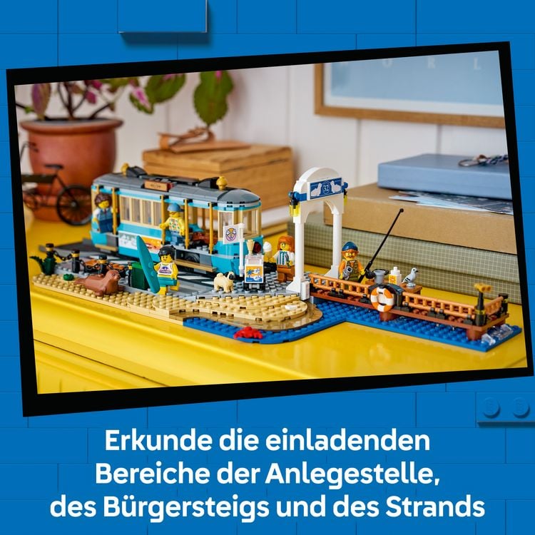 Produktbild: LEGO City 60506 Klassische Strandstra&szlig;enbahn, baubare Spielzeugeisenbahn f&uuml;r Kinder ab 7 Jahren