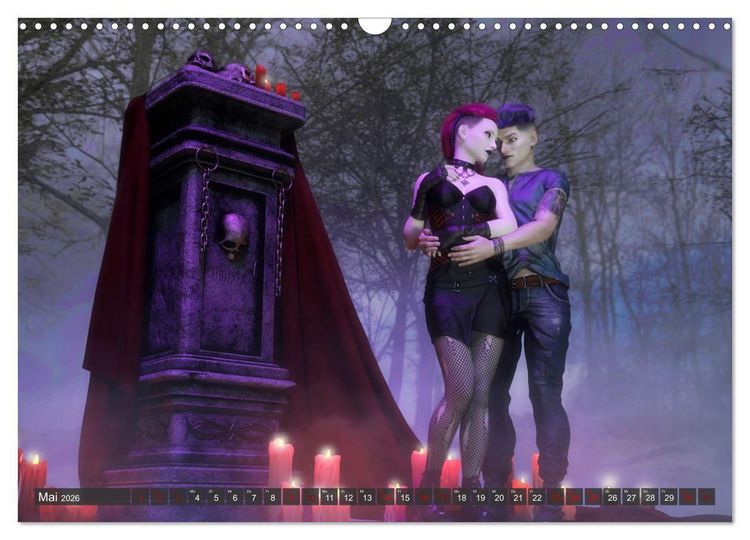 Produktbild: Gothic Sehnsucht (Wandkalender 2026 DIN A3 quer), CALVENDO Monatskalender
