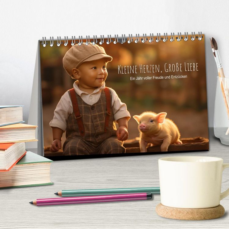Produktbild: Kleine Herzen, Gro&szlig;e Liebe: Ein Jahr voller Freude und Entz&uuml;cken (Tischkalender 2026 DIN A5 quer), CALVENDO Monatskalender