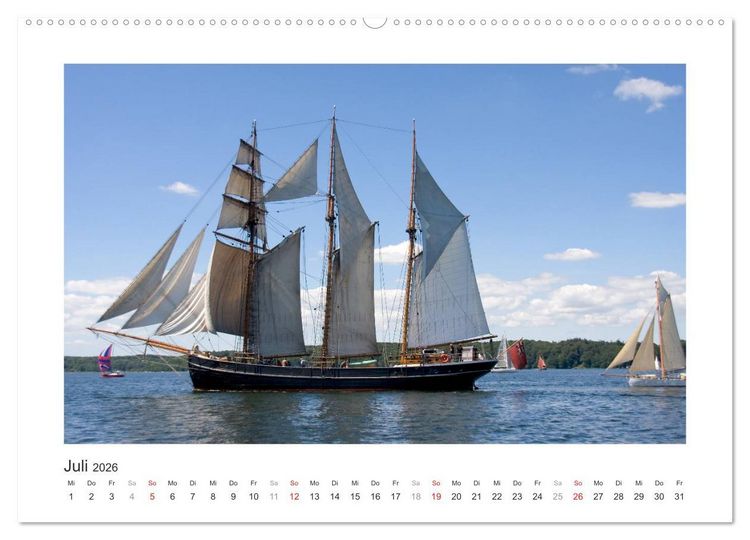 Produktbild: Historische Segelschiffe auf der Ostsee (Wandkalender 2026 DIN A2 quer), CALVENDO Monatskalender