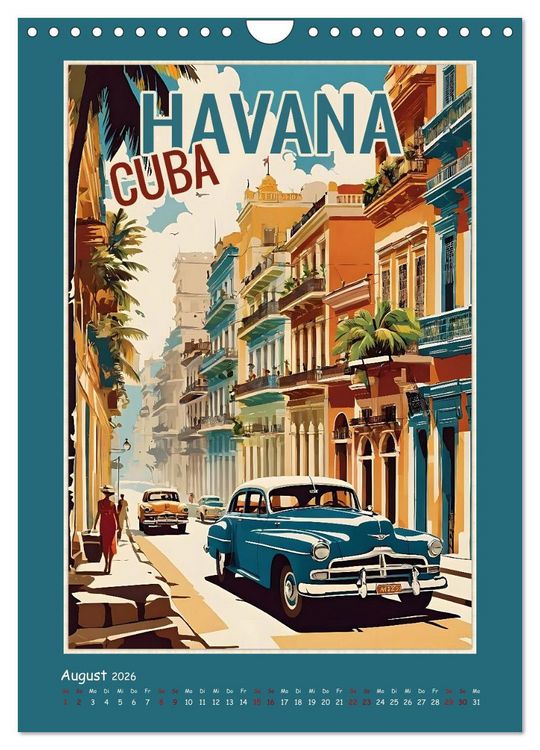 Produktbild: City Travel Poster - nostalgische St&auml;dtereise um die Welt (Wandkalender 2026 DIN A4 hoch), CALVENDO Monatskalender