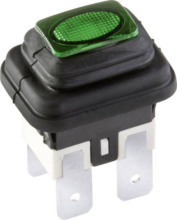 Produktbild: interB&auml;r 3658-250.22 3658-250.22 Druckschalter 250 V 16 A 1 x Aus/Ein rastend Gr&uuml;n IP65 1 St.