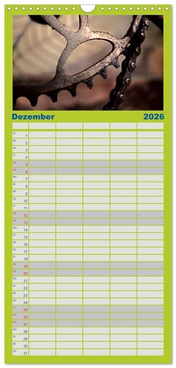Produktbild: Familienplaner 2026 - Weltfahrrad mit 5 Spalten (Wandkalender, 21 x 45 cm) CALVENDO