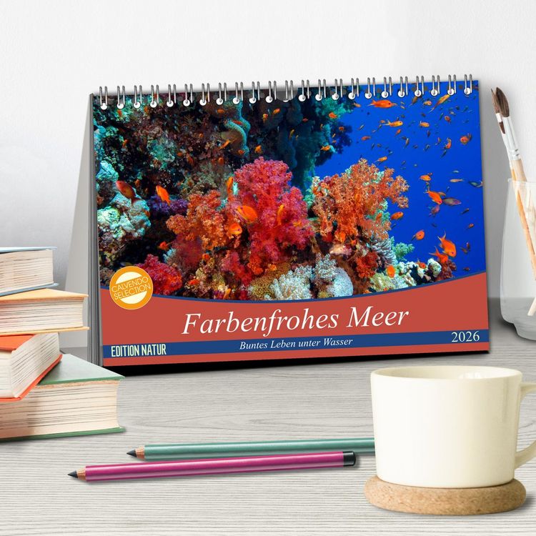 Produktbild: Farbenfrohes Meer (Tischkalender 2026 DIN A5 quer), CALVENDO Monatskalender