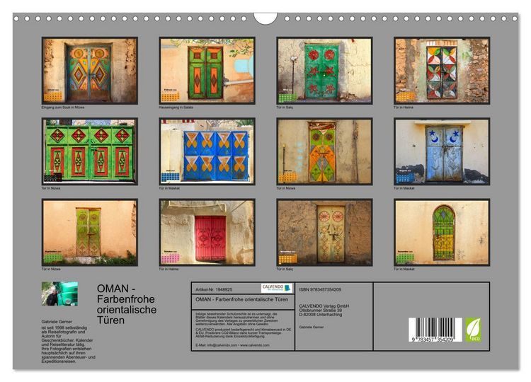 Produktbild: OMAN - Farbenfrohe orientalische T&uuml;ren (Wandkalender 2026 DIN A3 quer), CALVENDO Monatskalender