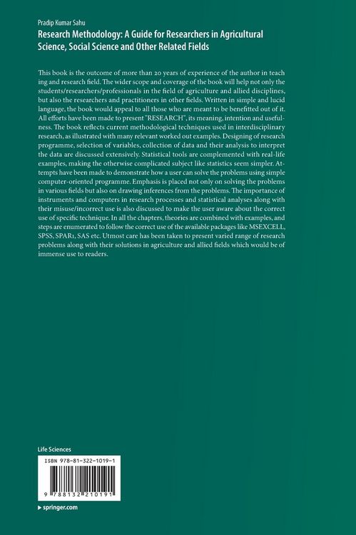 Produktbild: Research Methodology: A Guide for Researchers In Agricultural Science, Social Science and Other Related Fields