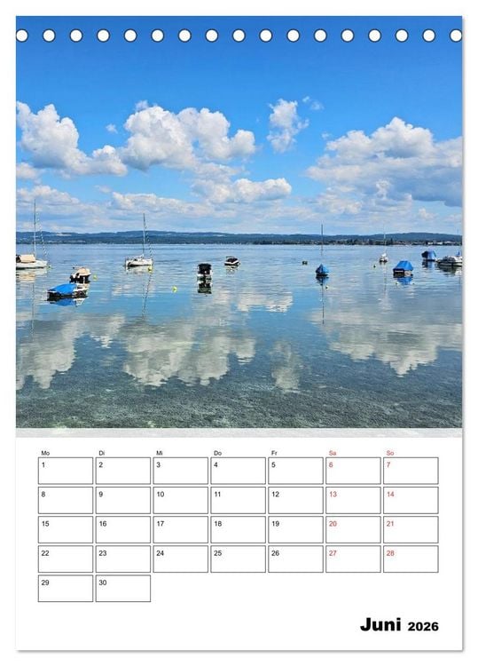 Produktbild: Bodenseeradweg - Auf dem Bodensee durch 3 L&auml;nder (Tischkalender 2026 DIN A5 hoch), CALVENDO Monatskalender