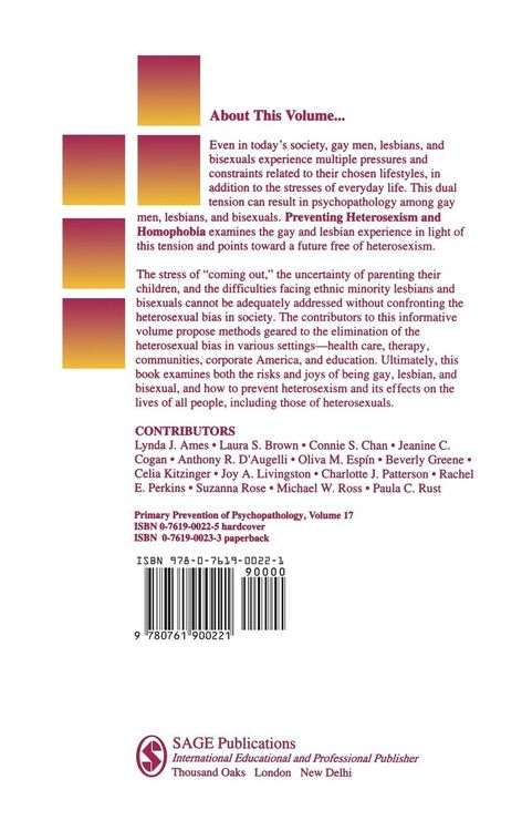 Produktbild: Preventing Heterosexism and Homophobia