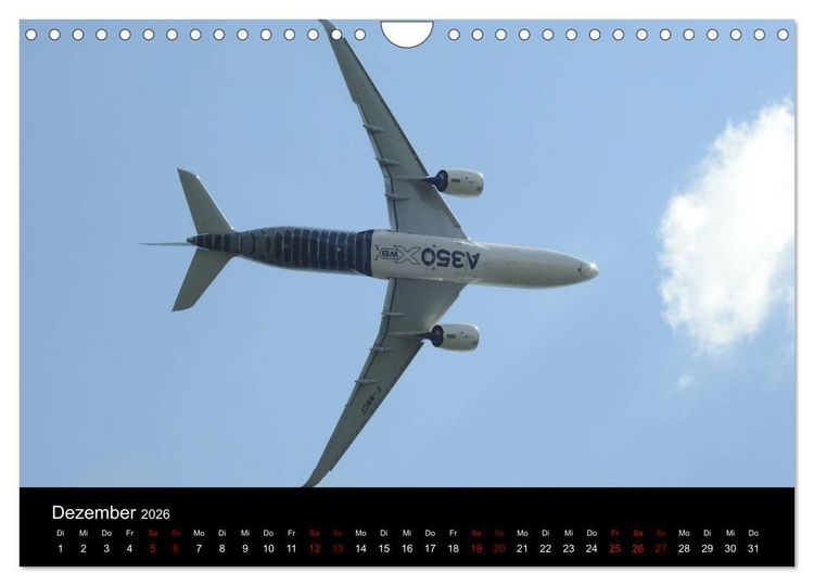 Produktbild: Airbus A350 Hautnah (Wandkalender 2026 DIN A4 quer), CALVENDO Monatskalender