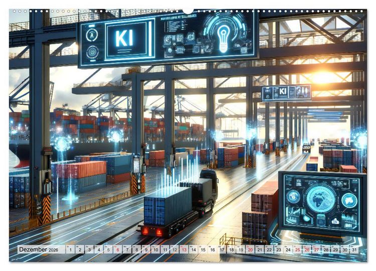 Produktbild: Die Zukunft im Hamburger Hafen: Visionen und M&ouml;glichkeiten von Morgen. (Wandkalender 2026 DIN A2 quer), CALVENDO Monatskalender