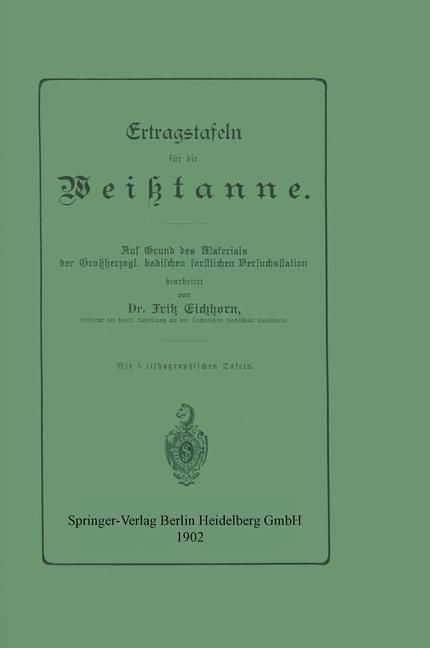 Produktbild: Ertragstafeln f&uuml;r die Wei&szlig;tanne