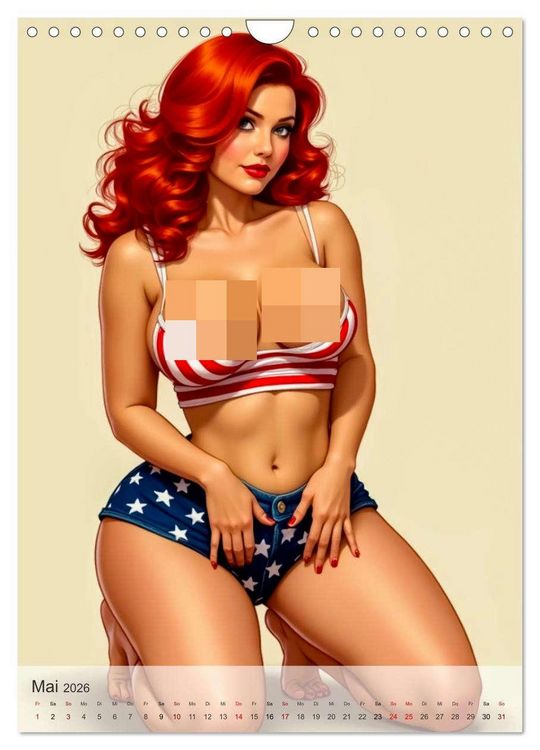 Produktbild: Pin-up Girls - Frech, Freiz&uuml;gig und Verf&uuml;hrerisch (Wandkalender 2026 DIN A4 hoch), CALVENDO Monatskalender