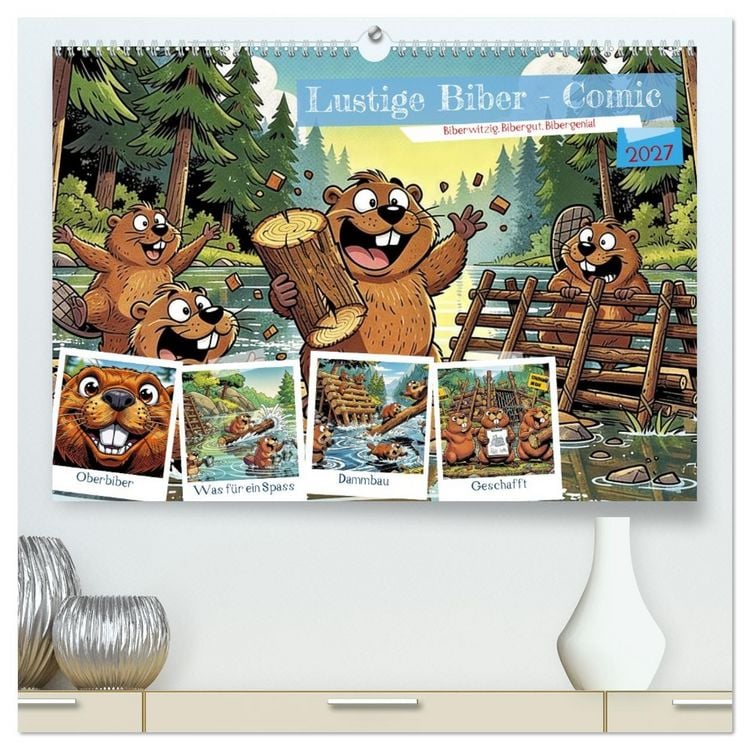 Produktbild: Lustige Biber - Comic (hochwertiger Premium Wandkalender 2027 DIN A2 quer), Kunstdruck in Hochglanz