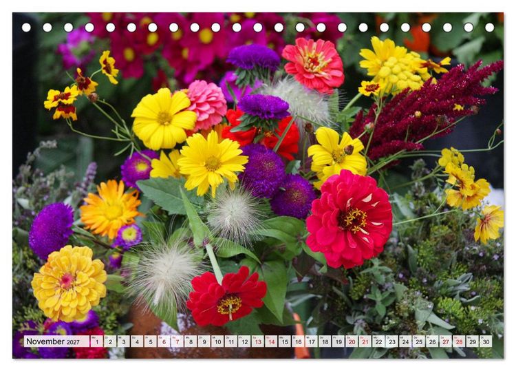 Produktbild: Blumen, bunt gemischt (Tischkalender 2027 DIN A5 quer), CALVENDO Monatskalender