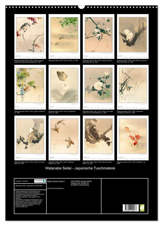 Produktbild: Watanabe Seitei - Japanische Tuschmalerei (Wandkalender 2026 DIN A2 hoch), CALVENDO Monatskalender