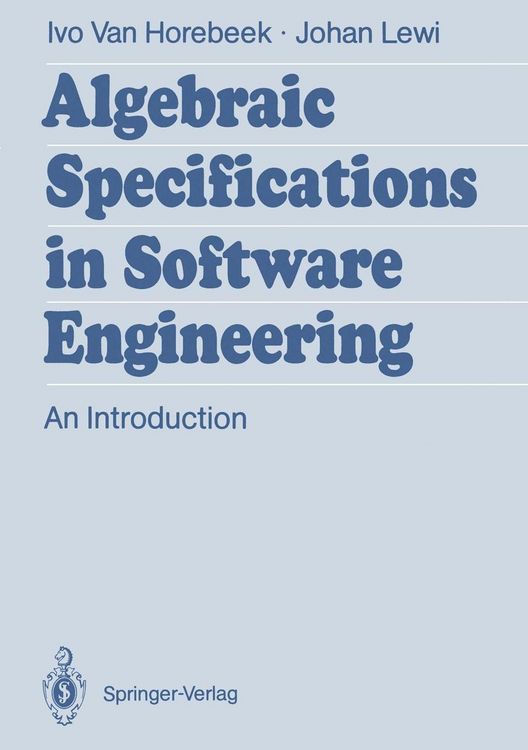 Produktbild: Algebraic Specifications in Software Engineering