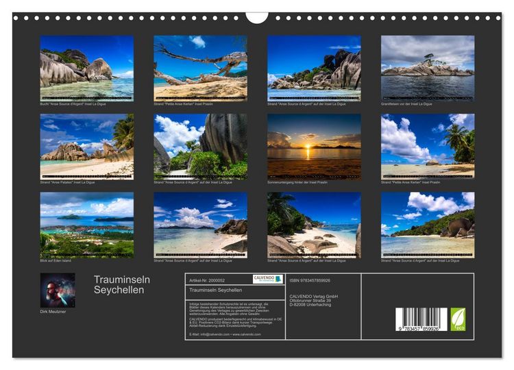 Produktbild: Trauminseln Seychellen (Wandkalender 2026 DIN A3 quer), CALVENDO Monatskalender