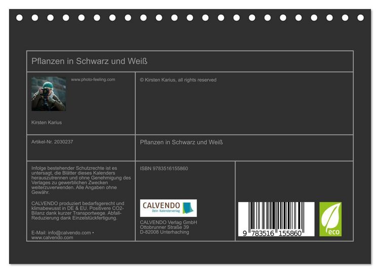 Produktbild: Pflanzen in Schwarz und Wei&szlig; (Tischkalender 2026 DIN A5 quer), CALVENDO Monatskalender