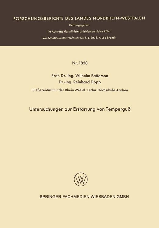 Produktbild: Untersuchungen zur Erstarrung von Tempergu&szlig;