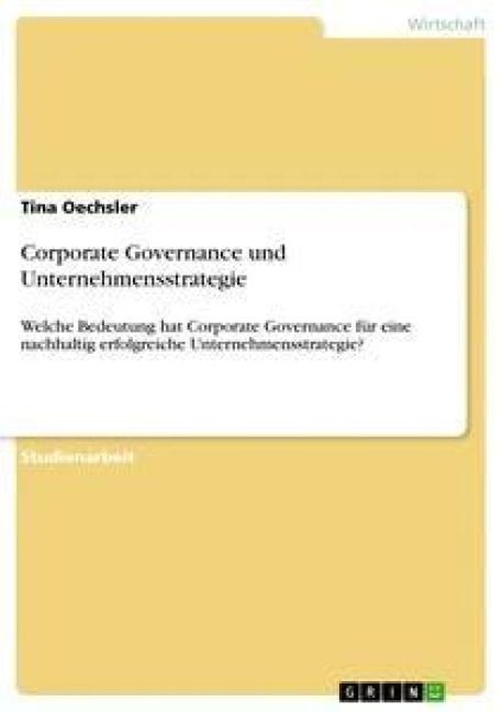 Produktbild: Corporate Governance und Unternehmensstrategie
