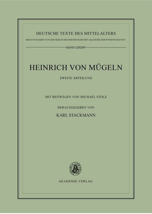 Produktbild: Die kleineren Dichtungen Heinrichs von M&uuml;geln