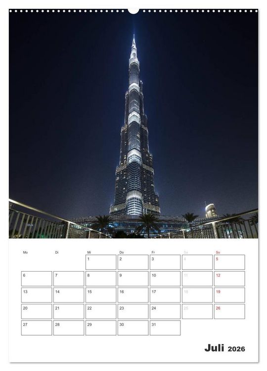 Produktbild: Vertical Dubai 2026 (hochwertiger Premium Wandkalender 2026 DIN A2 hoch), Kunstdruck in Hochglanz